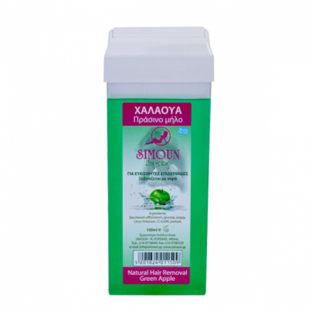 Ceara, benzi si creme depilatoare - Roll-on ceara naturala de zahar pentru epilat - aroma mar verde, Simoun, 100 g