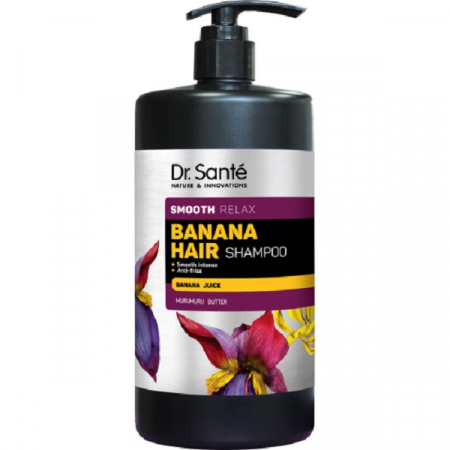 Sampon de par - Sampon antistatic si netezire intensa cu banane si unt de murumuru, Dr. Sante, 1000 ml