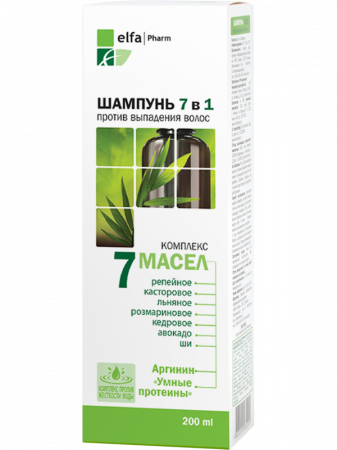 Sampon de par - Sampon impotriva caderii parului cu 7 uleiuri, arginina si proteine, Elfa Farm . 200ML