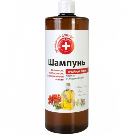 Sampon de par - Sampon impotriva caderii parului cu uleiuri de brusture, ricin, rozmarin, 1000 ml, DOCTORUL CASEI