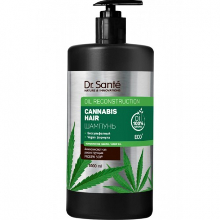 Sampon de par - Sampon reconstructor pentru par deteriorat cu ulei de canepa, Dr. Sante, 000ml