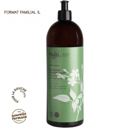 Gel de dus - Gel dus cu sapun de Alep si iasomie, format familial 1L