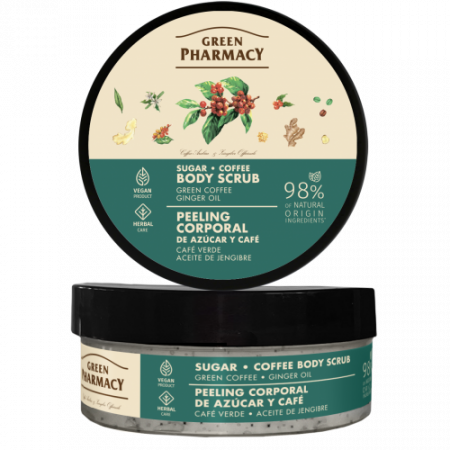 Lotiuni si creme de corp - Scrub corporal cu zahar, ulei de ghimbir si cafea verde , 200 ml