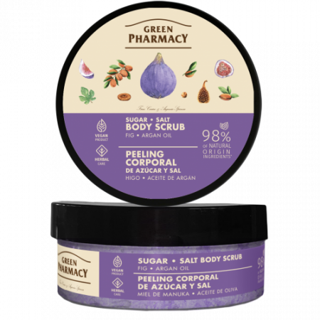 Lotiuni si creme de corp - Scrub corporal cu sare, zahar, smochin si ulei de argan, 200 ml