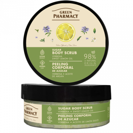 Lotiuni si creme de corp - Scrub corporal zahar, verbina si ulei de lamaie verde, 200 ml
