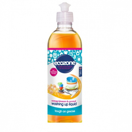 Detergent vase - Solutie concentrata pt spalat vase, cu floare de portocal si nuca de cocos Ecozone 500 ml