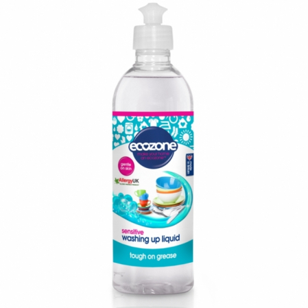 Detergent vase - Solutie fara miros, pentru spalat vase/biberoane Sensitive, Ecozone, 500 ml