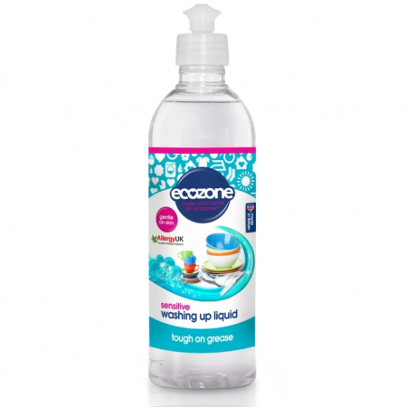 Detergent vase - Solutie fara miros, pentru spalat vase/biberoane Sensitive, Ecozone, 500 ml