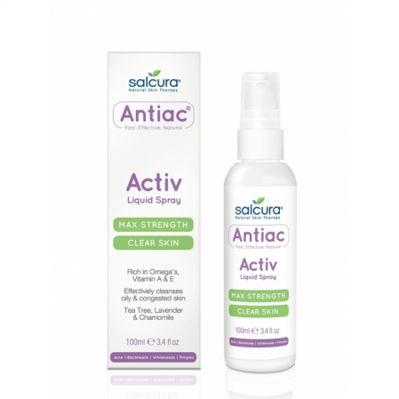 Tratamente si seruri pentru ten - Spray Salcura Antiac, fata si corp, pentru curatarea pielii congestionate cu acnee, Omega, vitamina A, E, 100 ml