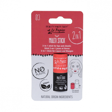 Luciu si balsam de buze - Stick 2 in 1 pentru buze si obraji, 03 Pink, Beauty Made Easy, 6 g
