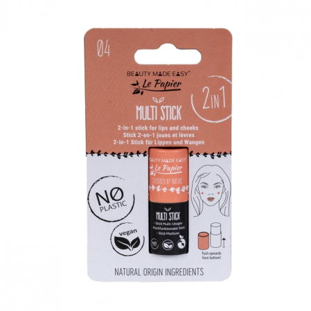 Luciu si balsam de buze - Stick 2 in 1 pentru buze si obraji, 04 Orange, Beauty Made Easy, 6 g