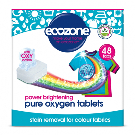 Detergent rufe - Tablete pe baza de oxigen activ pentru stralucirea hainelor, mentinerea culorii si indepartarea petelor, Ecozone, 48 buc