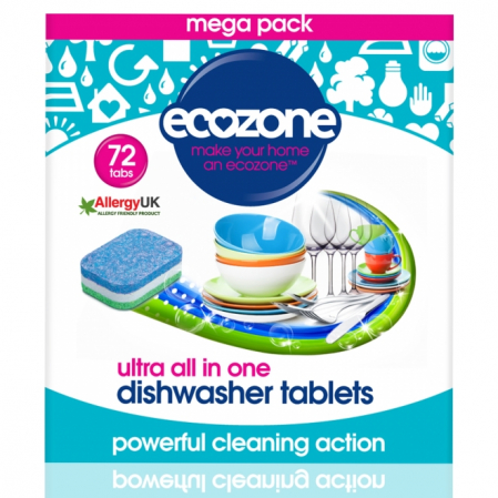 Detergent vase - Tablete ultra pentru masina de spalat vase, Ecozone, 72 buc