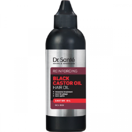 Tratamente si masca de par - Ulei fortifiant impotriva ruperii si a despicarii varfurilor cu ulei de ricin negru, Dr. Sante, 100 ml