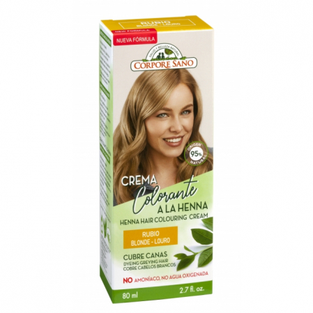Vopsea de par si oxidant - Vopsea henna crema semipermanenta - blond Corpore Sano 60 ml