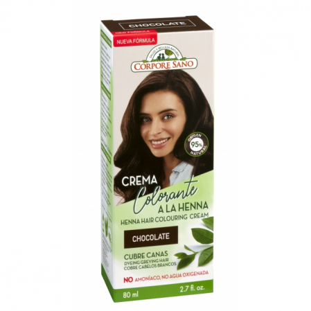 Vopsea de par si oxidant - Vopsea henna crema semipermanenta - ciocolata Corpore Sano 60 ml