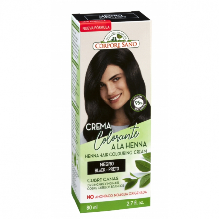 Vopsea de par si oxidant - Vopsea henna crema, semipermanenta negru Corpore Sano, 60 ml