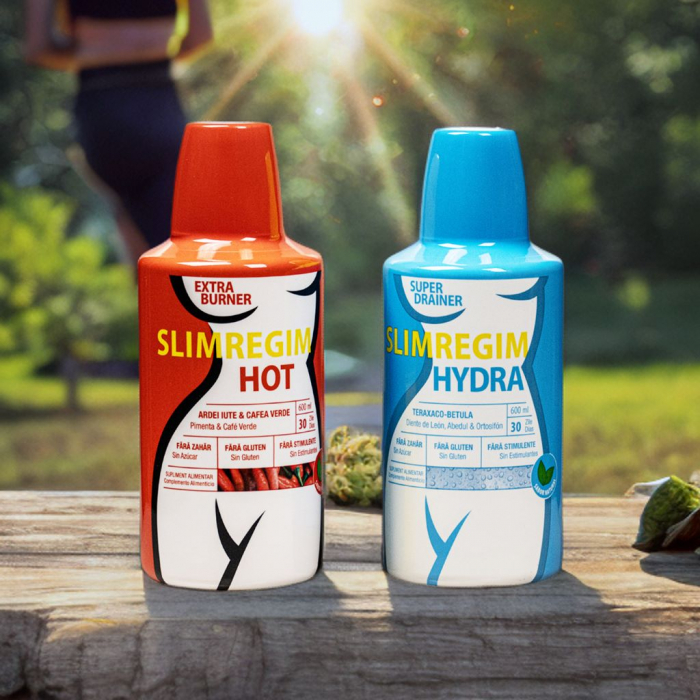 Slabit si detox, natural si eficient, pachet Slimregim Hydra 600ml si Slimregim Hot 600 ml [2]