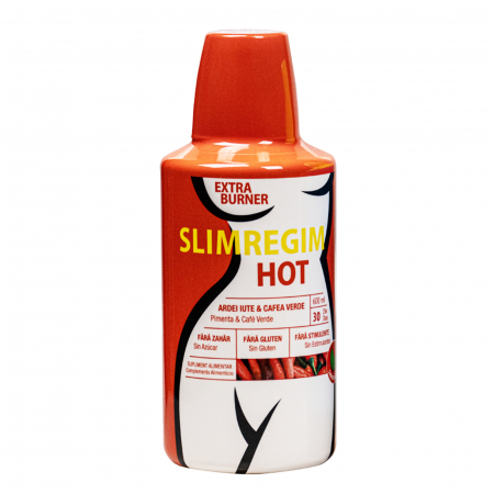 Slabit si detoxifiere - Arzator de grasime, pentru o noua silueta, pierde in greutate, cu ardei iute si cafea verde, Slimregim Hot 600 ml