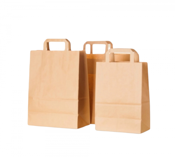 Sacosa hartie kraft natur cu maner plat [3]