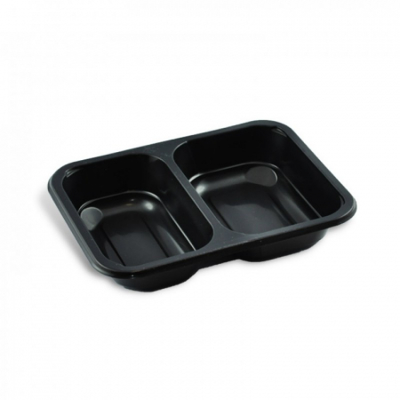 Caserole si boluri catering - Caserole meniu mic din polipropilena neagra 187x137x36