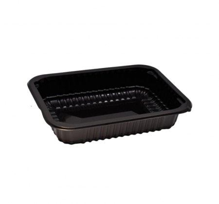 AMBALAJE CATERING - Caserole meniu mic din polipropilena neagra 187x137x36