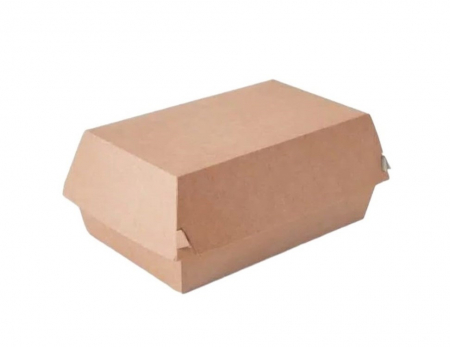 Produse din carton - Cutie carton takeaway meniu burger kraft, 18×12x9cm , 100 buc/set
