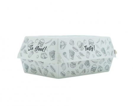 AMBALAJE CATERING - Cutie carton color takeaway meniu burger, 18×12x9cm , 100 buc/set