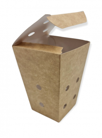 AMBALAJE CATERING - Cutie kraft cu capac pentru cartofi prajiti, 100 buc/set