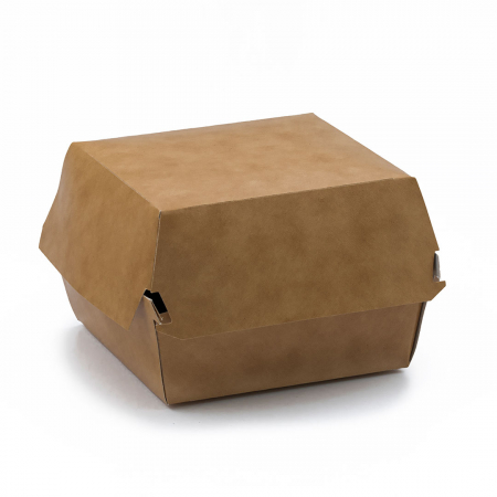 Caserole si boluri catering - Cutie carton kraft pentru burger 140x140x100