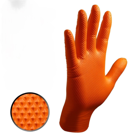 SERVICE AUTO - Manusi nitril portocalii pentru mecanici, 50 buc/set