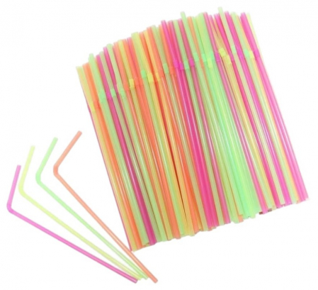 Produse din plastic - Paie flexibile colorate 1000 buc/set