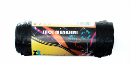MENAJ - Saci menaj 35 L negri, 50 buc/rola, HDPE  