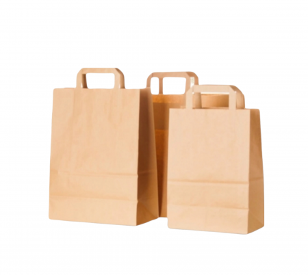 Sacosa hartie kraft natur cu maner plat [2]