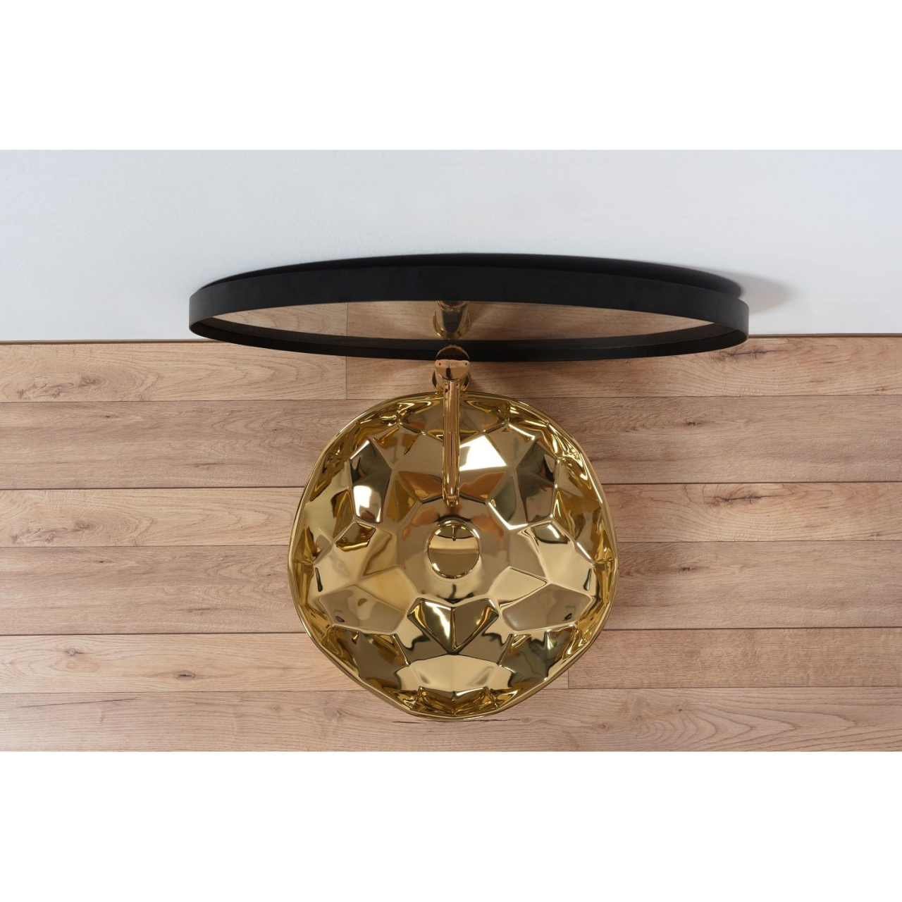 Lavoar chiuveta baie pe blat BisDesign ceramica auriu lucios rotund [7]