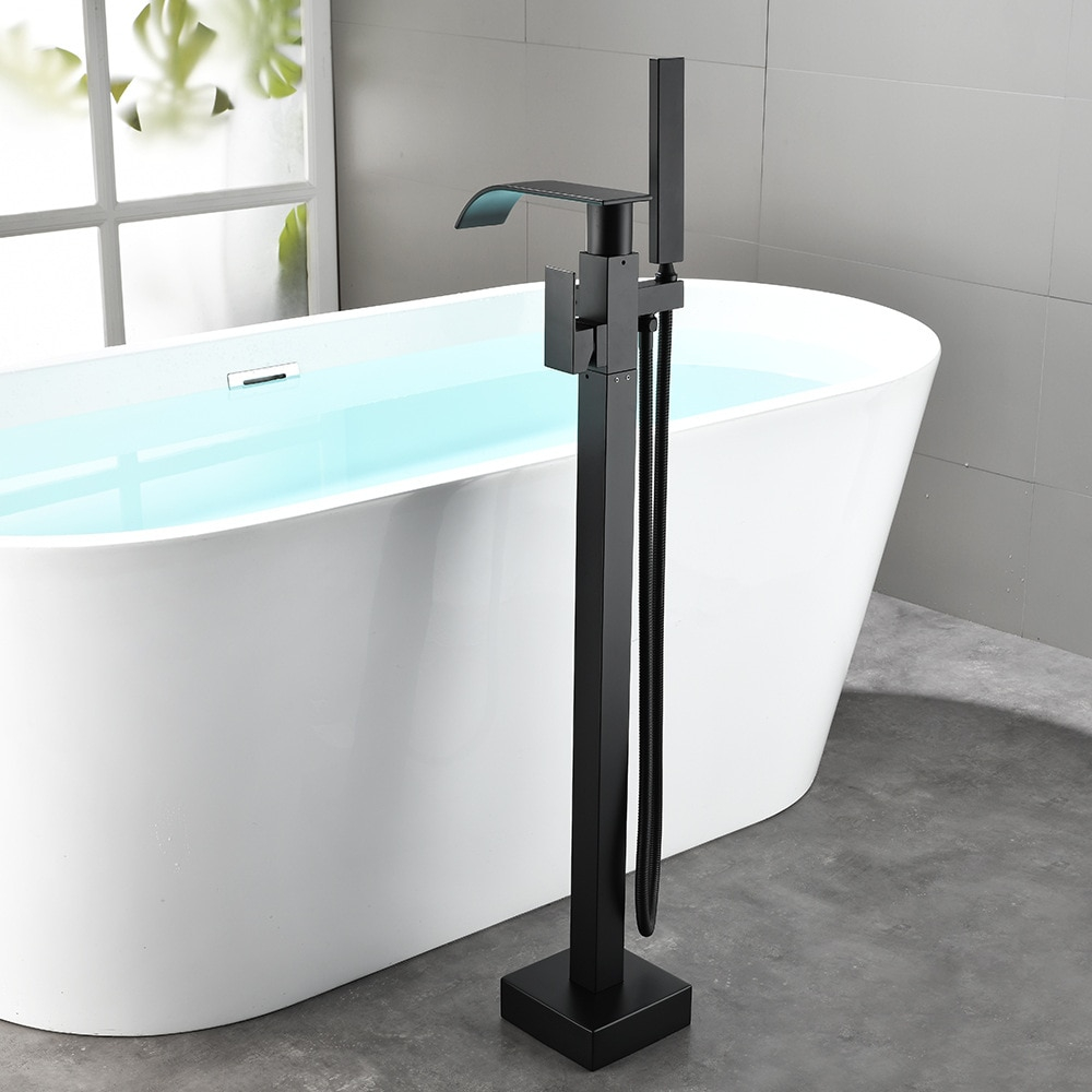Baterie freestanding pentru cadă finisaj negru mat 98 cm cu pipă pivotantă [2]
