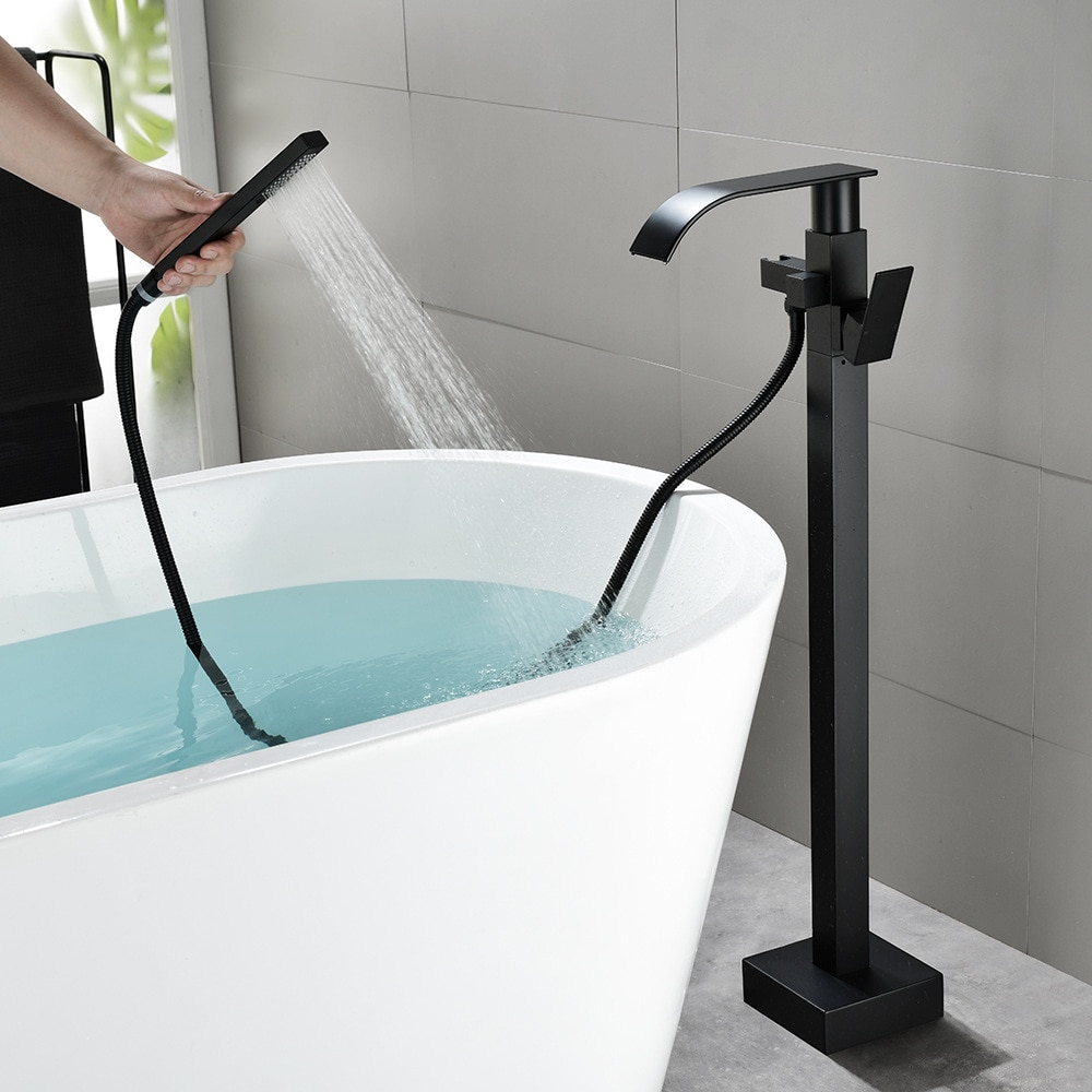 Baterie freestanding pentru cadă finisaj negru mat 98 cm cu pipă pivotantă [6]