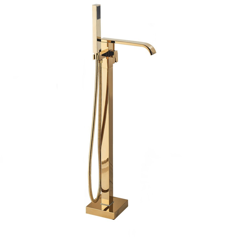 Baterie cadă freestanding 100 cm cu pipă cascadă și duș de mână [1]