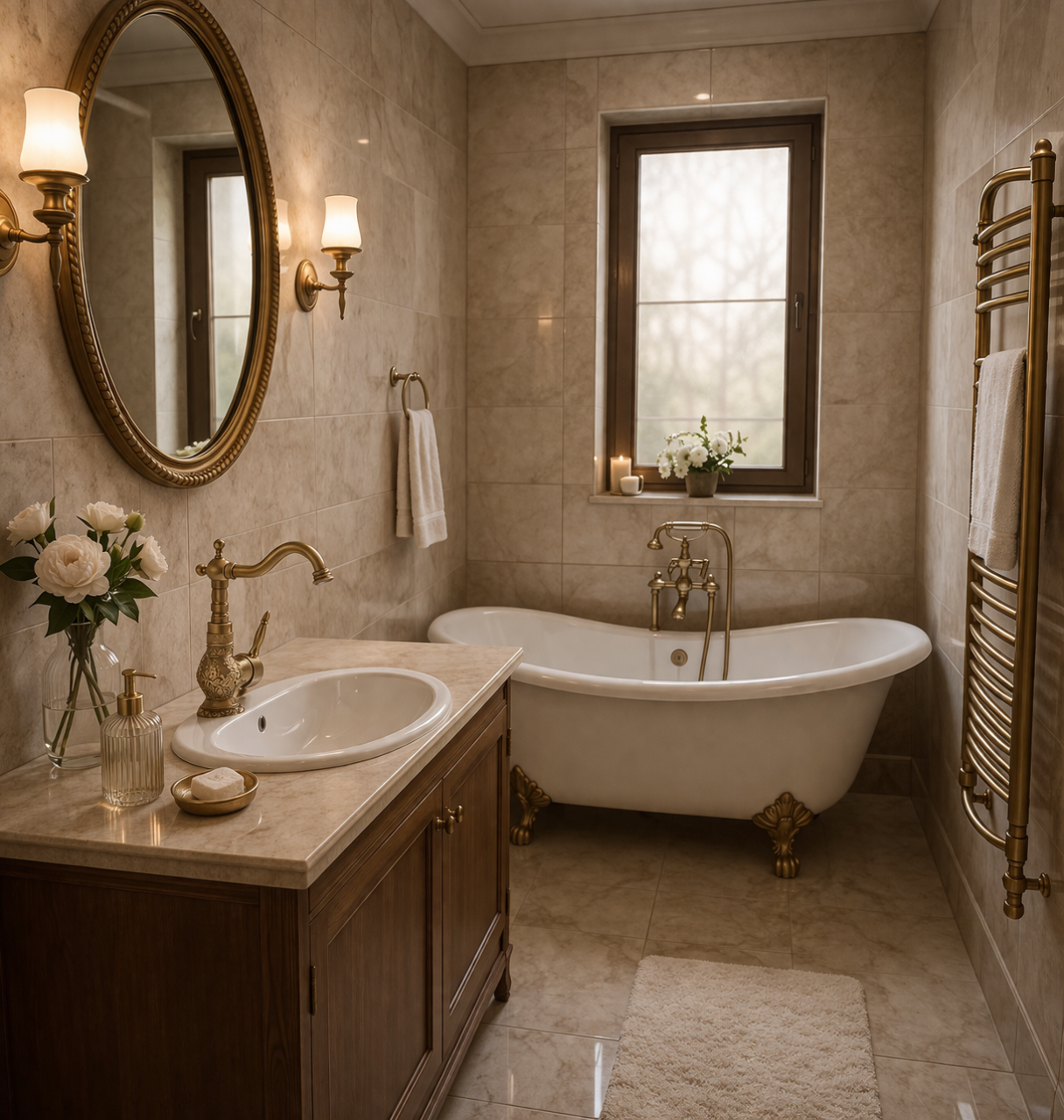 Baterie Baie și Bucătărie BisDesign®, Finisaj Bronz Antichizat, Model Gravat, 23 cm [3]