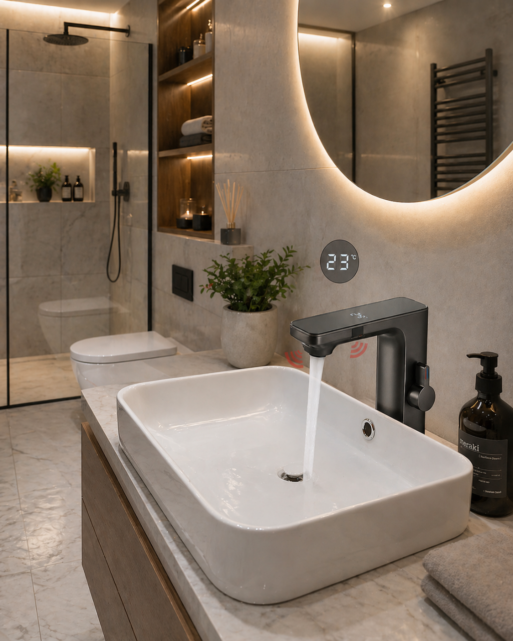 Baterie premium BisDesign gri grafit cu display digital și senzori [2]