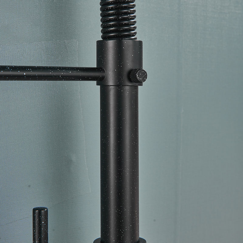Baterie bucătărie negru mat cu puncte albe 44 cm, duș extractabil 2 funcții [4]