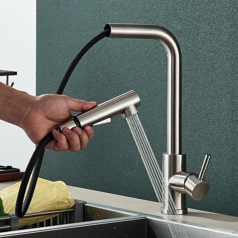 baterie bucatarie crom nichelat BisDesign dus extractabil design ergonomic 36cm [5]