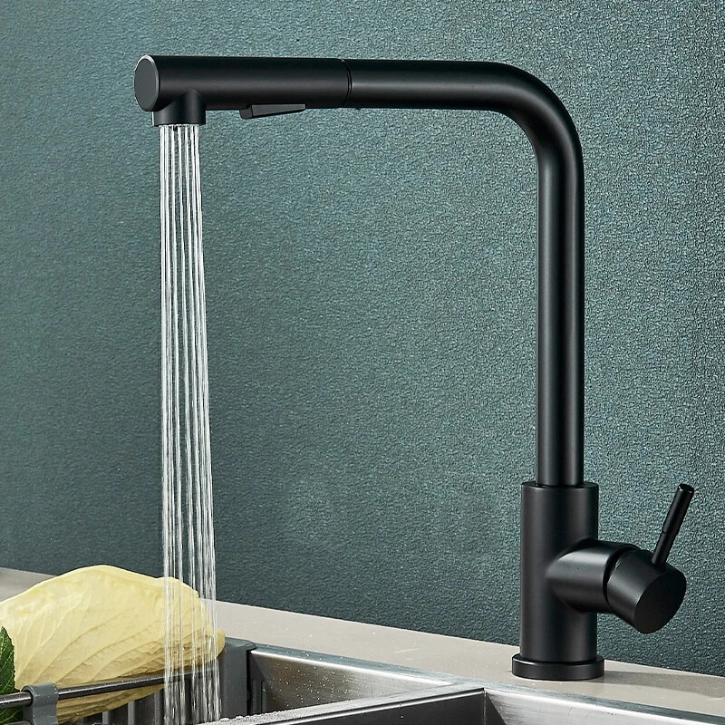 baterie bucatarie negru mat BisDesign dus extractabil design ergonomic 36cm [3]