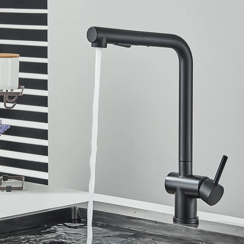 baterie bucatarie negru mat BisDesign dus extractabil design ergonomic 36cm [2]