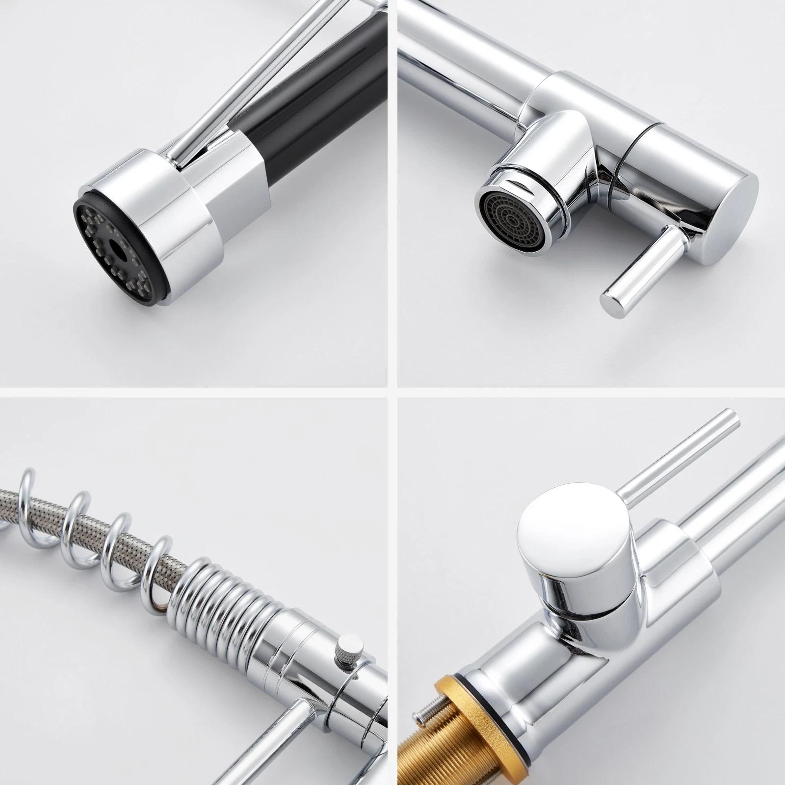 baterie bucatarie profesionala crom negru BisDesign cu dus extractibil 360 [5]