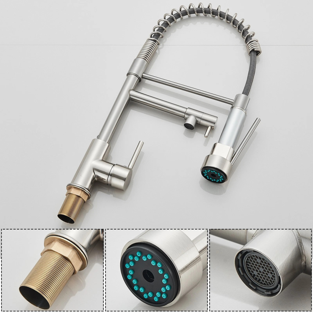 baterie bucatarie profesionala crom nichelat BisDesign cu dus flexibil 360 [8]