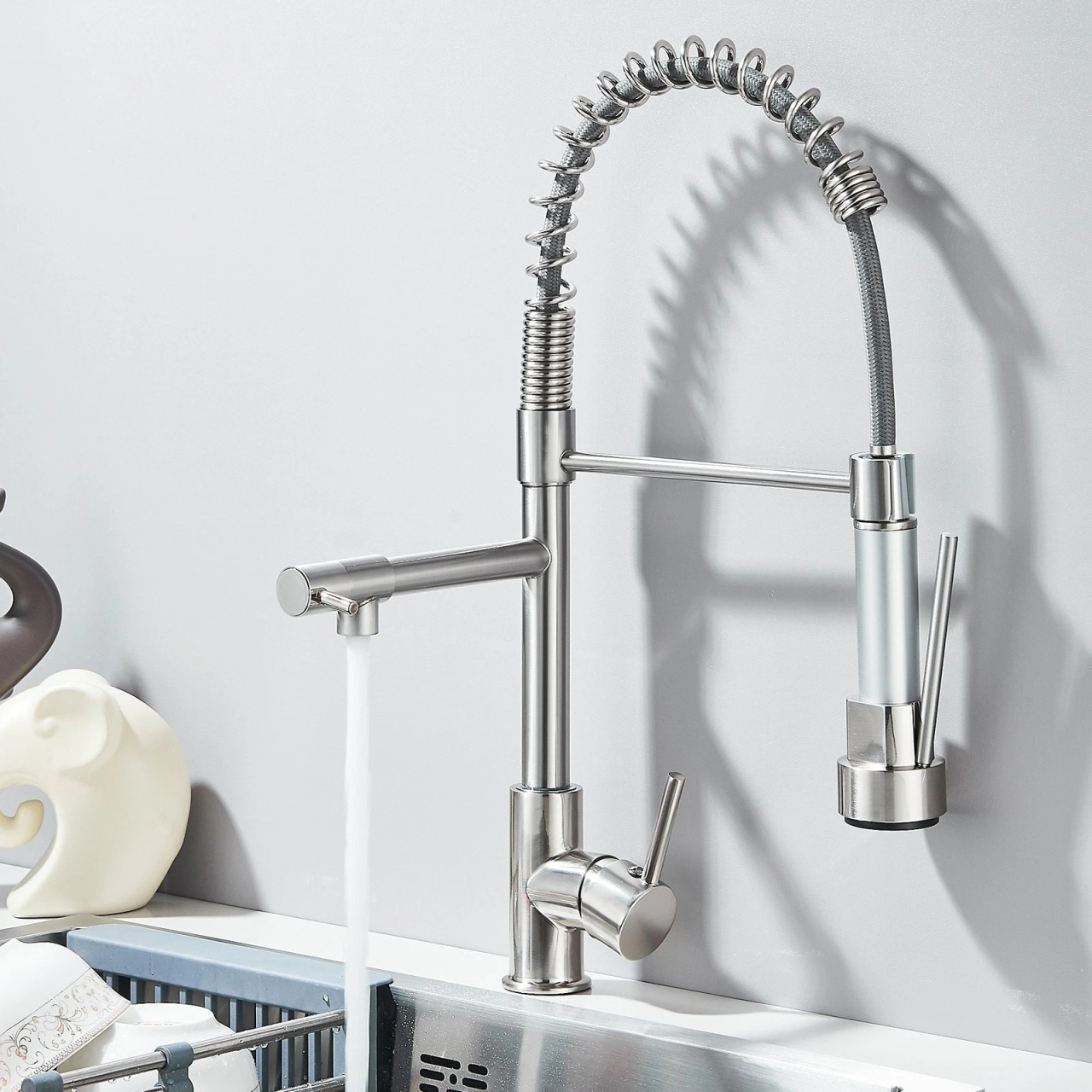 baterie bucatarie profesionala crom nichelat BisDesign cu dus flexibil 360 [4]