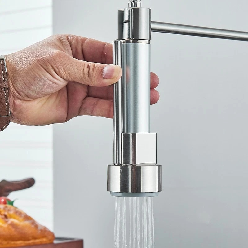 baterie bucatarie profesionala crom nichelat BisDesign cu dus flexibil 360 [6]