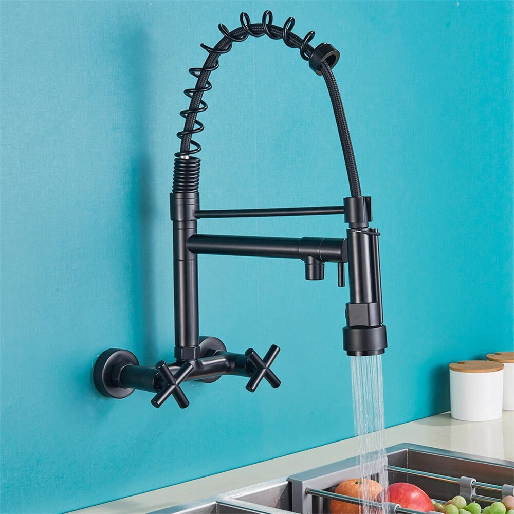 baterie bucatarie perete negru mat BisDesign dus profesional 44cm [4]