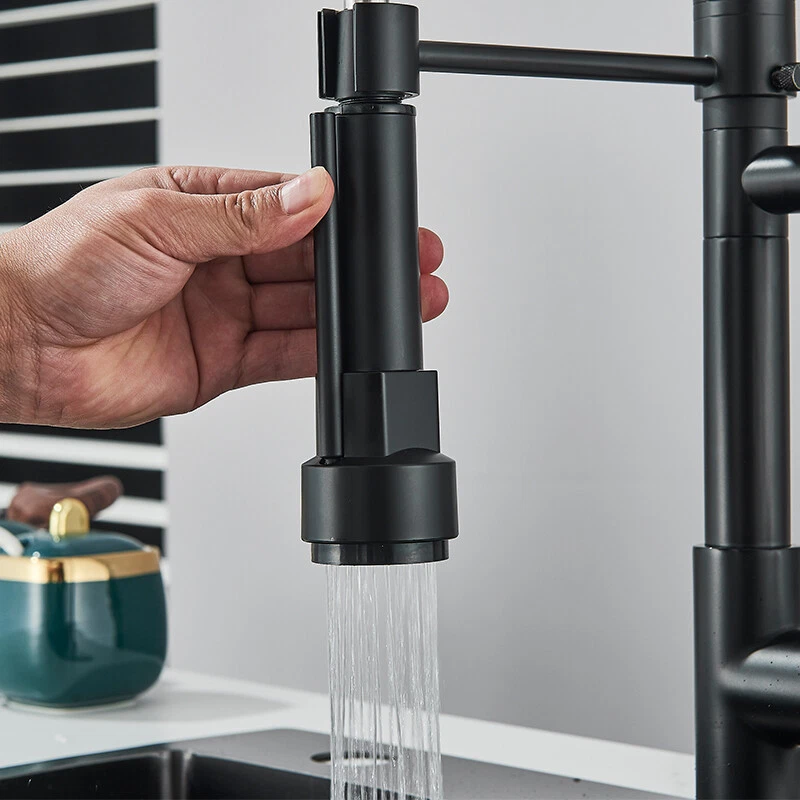 baterie bucatarie profesionala negru mat BisDesign cu dus flexibil 360 [8]